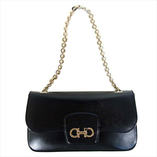 Salvatore Ferragamo サルヴァトーレフェラガモ AU-21/E081ガンチーニ レディース ショルダーバッグ 黒系【美品】【中古】