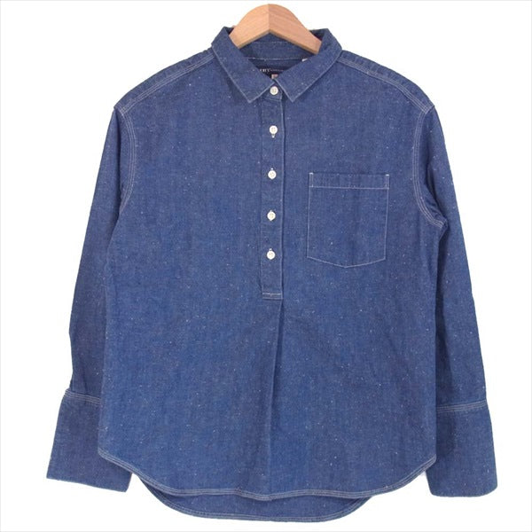 Levi's リーバイス MADE&CRAFTED プルオーバー シャンブレー デニム シャツ  長袖シャツ インディゴブルー系【美品】【中古】