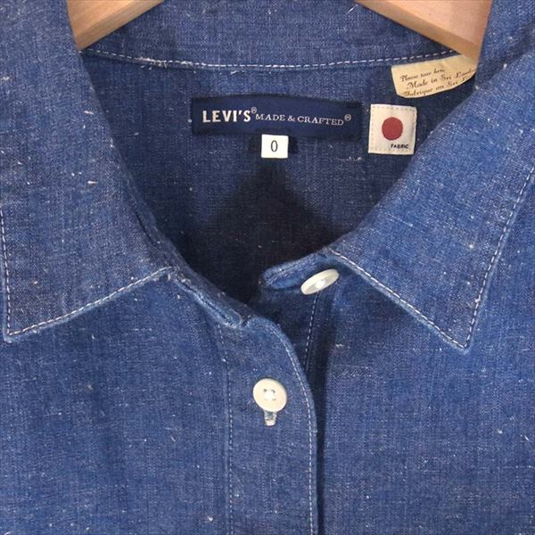 Levi's リーバイス MADE&CRAFTED プルオーバー シャンブレー デニム シャツ  長袖シャツ インディゴブルー系【美品】【中古】