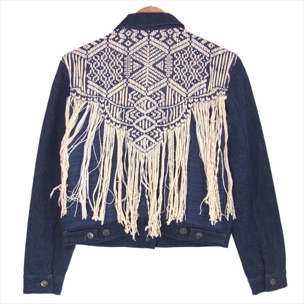 Levi's リーバイス 19AW MADE & CRAFTED フリンジ トラッカー ジャケット FRENCH BLUES DENIM ジャケット インディゴブルー系 インディゴブルー系 XS【新古品】【未使用】【中古】