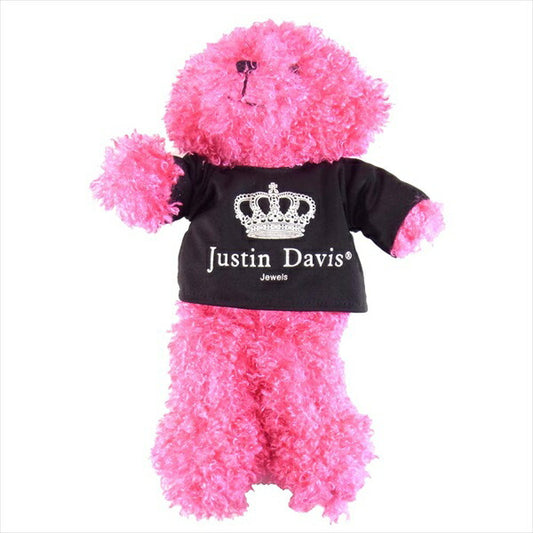 Justin Davis ジャスティンデイビス HUGS AND KISSS ロゴカットソー テディベア くま ぬいぐるみ ピンク系【美品】【中古】