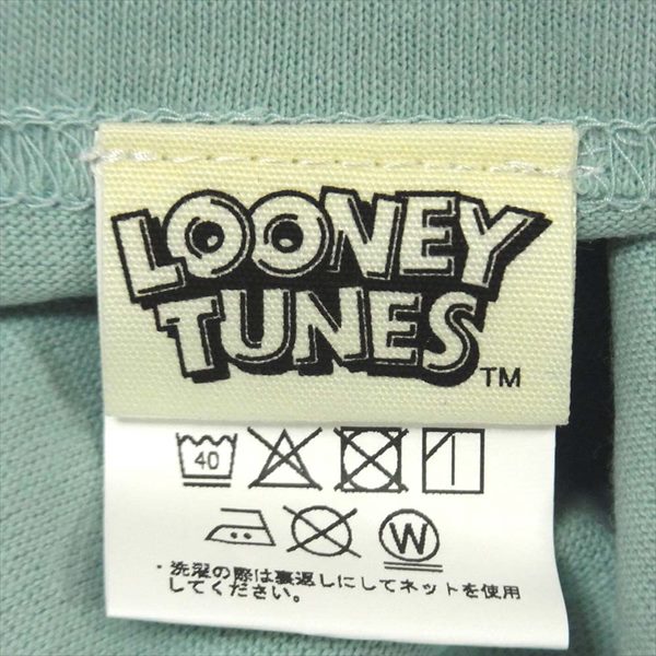 VANSON バンソン LTV-2016 ルーニー・テューンズ LOONEY TUNES ロゴプリント 刺繍 水色系 XL【新古品】【未使用】【中古】