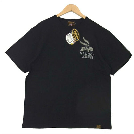 VANSON バンソン CSLV-2001 ルーニー・テューンズ LOONEY TUNES BIGプリント 刺繍  黒系 XL【新古品】【未使用】【中古】