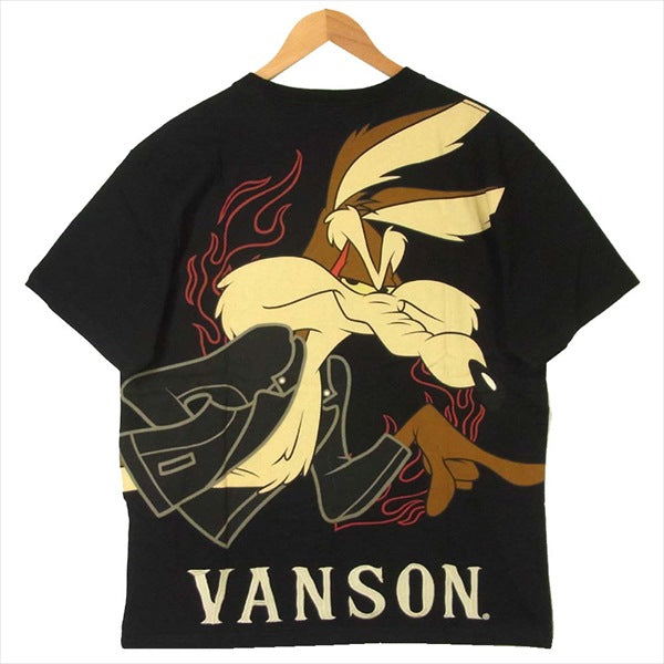 VANSON バンソン CSLV-2001 ルーニー・テューンズ LOONEY TUNES BIGプリント 刺繍 ブラック系 L【新古品】【未使用】【中古】