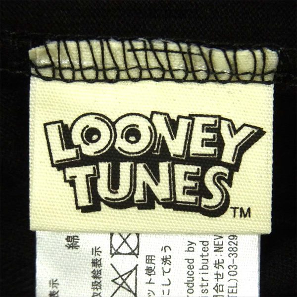 VANSON バンソン CSLV-2001 ルーニー・テューンズ LOONEY TUNES BIGプリント 刺繍 ブラック系 L【新古品】【未使用】【中古】