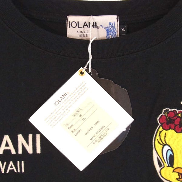 イオラニ 居楽仁 Looney Tunes ハワイアン トゥイーティー 刺繍 ワンピース レディース 黒系 XL【新古品】【未使用】【中古】