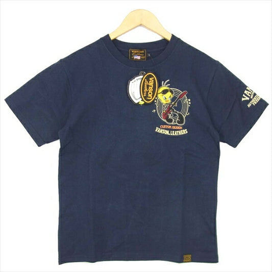 VANSON バンソン LTV-2006 LOONEY TUNES ルーニーテューンズ ギタリスト トゥイーティー 刺繍 ネイビー系 S【新古品】【未使用】【中古】