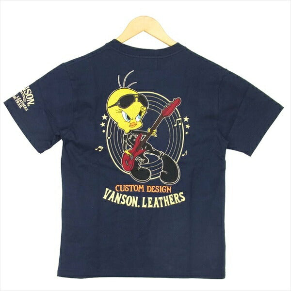 VANSON バンソン LTV-2006 LOONEY TUNES ルーニーテューンズ ギタリスト トゥイーティー 刺繍 ネイビー系 S【新古品】【未使用】【中古】