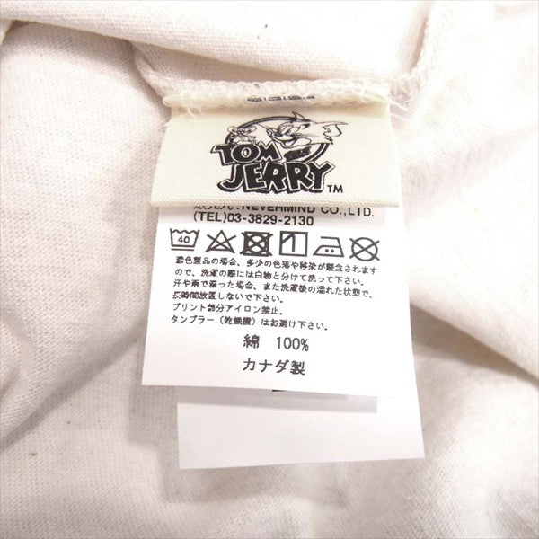 VANSON バンソン TJV-2012 TOM&JERRY トムとジェリー カナダ製 半袖 Tシャツ ベージュ系 L【新古品】【未使用】【中古】