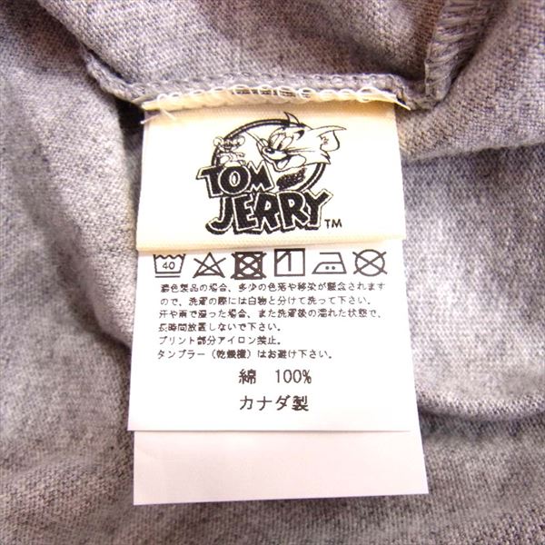 VANSON バンソン TJV-2012 TOM&JERRY トムとジェリー カナダ製 半袖 Tシャツ グレー系 L【新古品】【未使用】【中古】