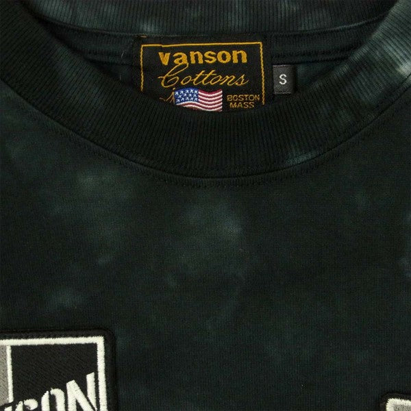 VANSON バンソン WRV-2007 WACKY RACES ケンケン 天竺 半袖 タイダイ 胸ポケット 半袖Tシャツ ブラック系 S【新古品】【未使用】【中古】