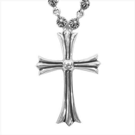 CHROME HEARTS クロムハーツ（原本無） ラージ CHクロス クロスボール ネックレス シルバー【中古】