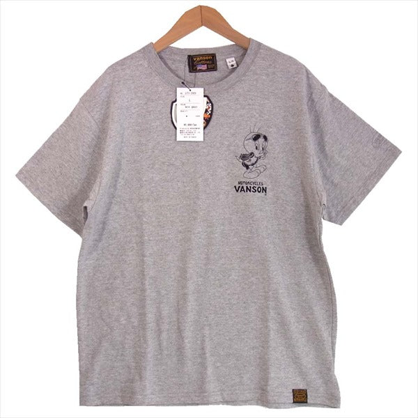 VANSON バンソン LTV-2009 ルーニー・テューンズ LOONEY TUNES 天竺 半袖 グレー系 L【新古品】【未使用】【中古】