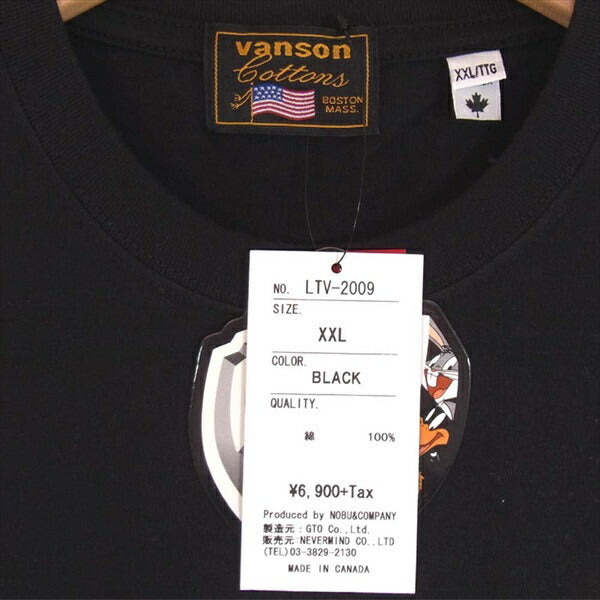 VANSON バンソン LTV-2009 ルーニー・テューンズ LOONEY TUNES 天竺 半袖 黒系 XXL【新古品】【未使用】【中古】