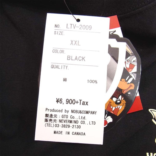 VANSON バンソン LTV-2009 ルーニー・テューンズ LOONEY TUNES 天竺 半袖 黒系 XXL【新古品】【未使用】【中古】