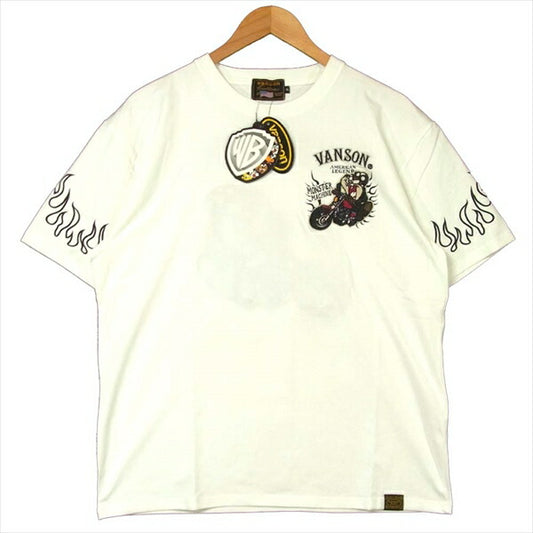 VANSON バンソン LTV-2008 ルーニー・テューンズ LOONEY TUNES ベア天竺 半袖 オフホワイト系 XL【新古品】【未使用】【中古】