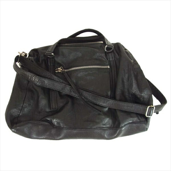 エーエスキュウジュウハチ レザー 2way ファスナー バッグ ブラック系【新古品】【未使用】【中古】