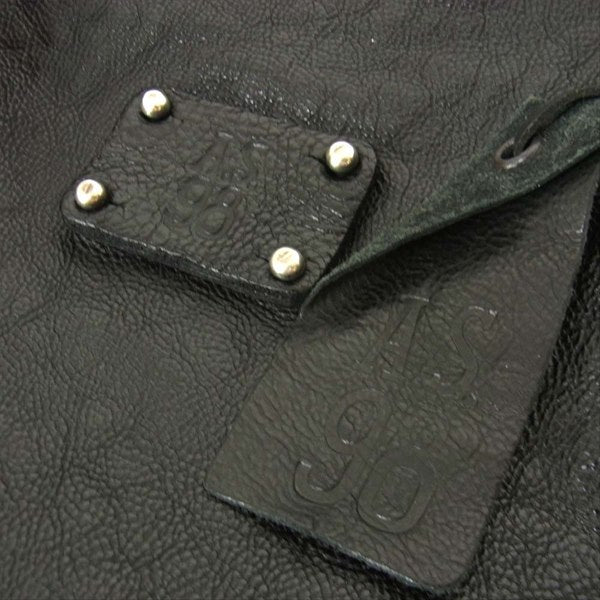 エーエスキュウジュウハチ レザー 2way ファスナー バッグ ブラック系【新古品】【未使用】【中古】