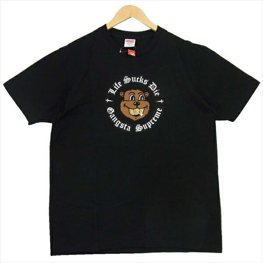 Supreme シュプリーム 18aw life sucks die tee ライフ サックス ダイ 半袖 カットソー ブラック系 M【極上美品】【中古】