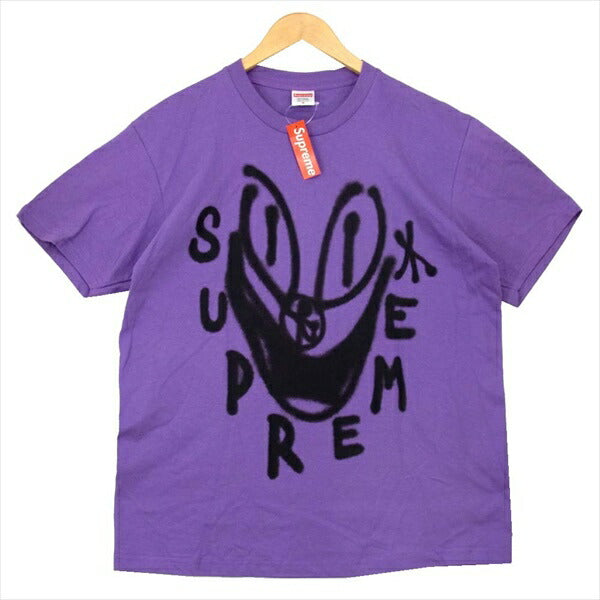Supreme シュプリーム 18aw sancheeto tee サンチート スマイル 半袖 カットソー パープル系 M【極上美品】【中古】