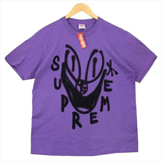 Supreme シュプリーム 18aw sancheeto tee サンチート スマイル 半袖 カットソー パープル系 M【極上美品】【中古】