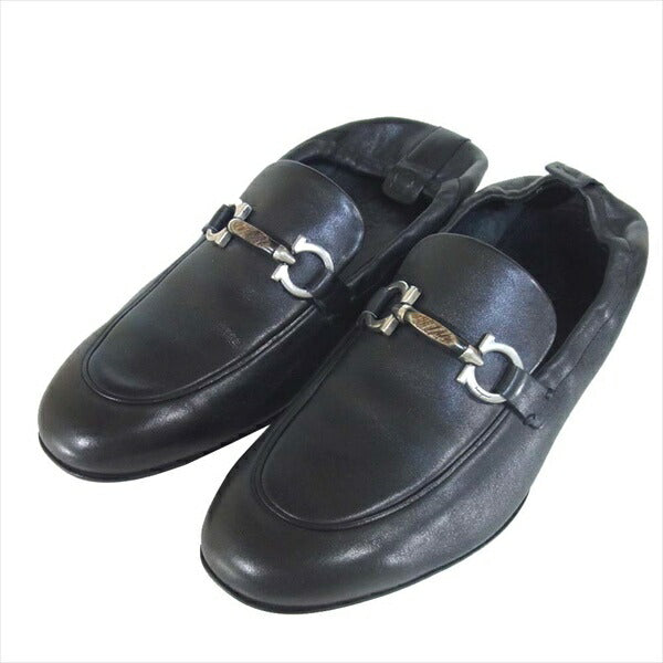 LC 60835 ガンチーニ ローファー シューズ 黒系 8 2E【美品】【中古】