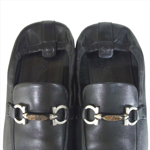 LC 60835 ガンチーニ ローファー シューズ 黒系 8 2E【美品】【中古】