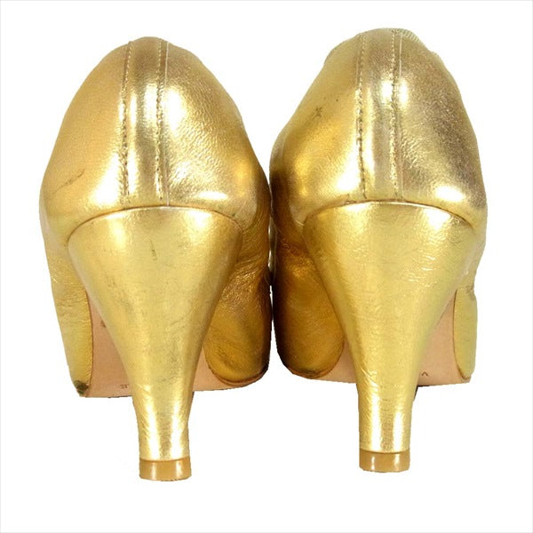 repetto レペット ハイヒール バレエシューズパンプス バレエ レディース パンプス ゴールド系 37.5【中古】