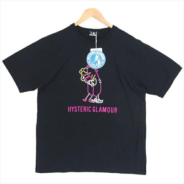 HYSTERIC GLAMOUR ヒステリックグラマー 02193CT01 19AW 野口強 NIGHT GROOVE Tシャツ 黒系 L【新古品】【未使用】【中古】