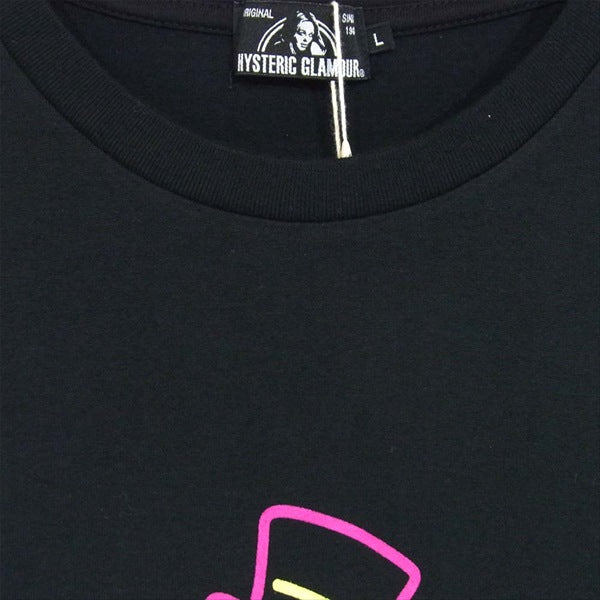 HYSTERIC GLAMOUR ヒステリックグラマー 02193CT01 19AW 野口強 NIGHT GROOVE Tシャツ 黒系 L【新古品】【未使用】【中古】