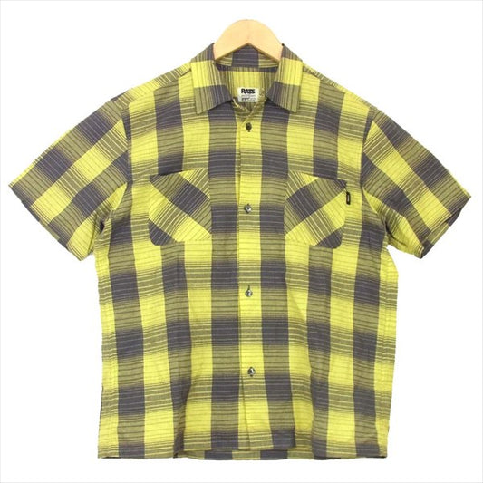RATS ラッツ 15RS-0605 15SS CHECK S/S SHIRTS オープンカラー ブロック チェック 半袖シャツ イエロー系 イエロー系 M【中古】