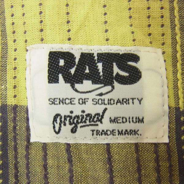 RATS ラッツ 15RS-0605 15SS CHECK S/S SHIRTS オープンカラー ブロック チェック 半袖シャツ イエロー系 イエロー系 M【中古】