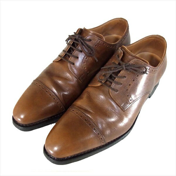 SCOTCH GRAIN スコッチグレイン 2773 シャインオアレイン 外羽根 ストレートチップシューズ ブラウン系 ブラウン系 24.5cm【中古】