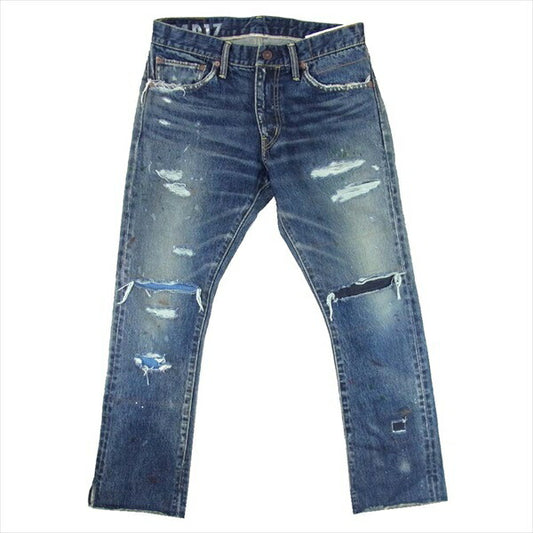 VISVIM ビズビム 20SS 0120105005017 極美品 SOCIAL SCULPTURE 14  DAMAGED-17 ソーシャル スカルプチャー デニム パンツ インディゴブルー系 W32【美品】【中古】