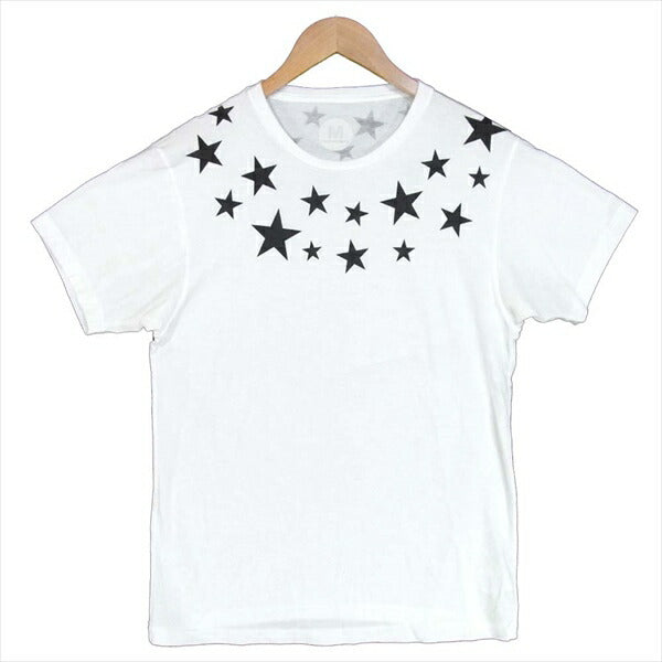 M エム スター プリント バックプリント 星柄 半袖Tシャツ コットン 日本製 Tシャツ ホワイト系 ホワイト系 M【中古】