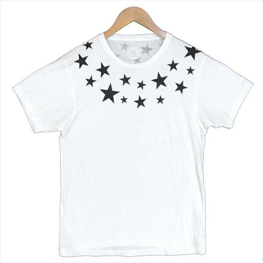 M エム スター プリント バックプリント 星柄 半袖Tシャツ コットン 日本製 Tシャツ ホワイト系 ホワイト系 M【中古】