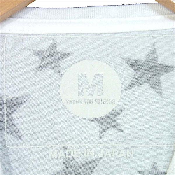 M エム スター プリント バックプリント 星柄 半袖Tシャツ コットン 日本製 Tシャツ ホワイト系 ホワイト系 M【中古】