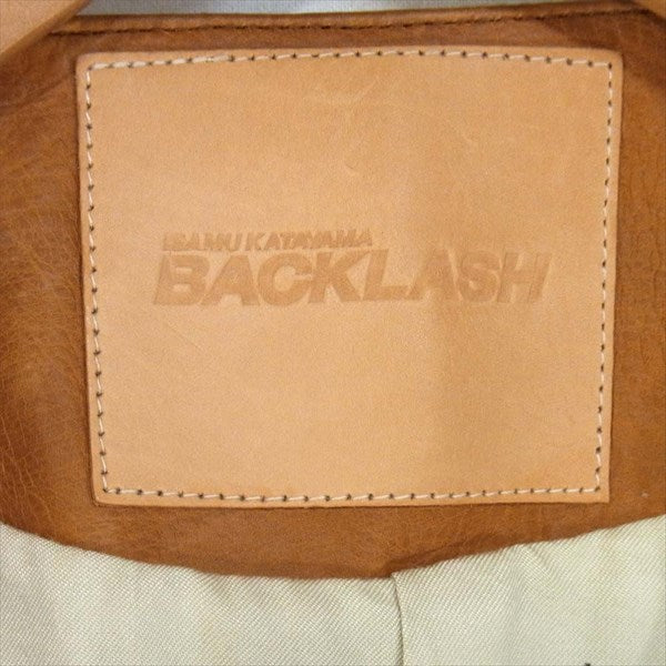 ISAMUKATAYAMA BACKLASH イサムカタヤマバックラッシュ 1330-03 リネン レザー コンビベスト 日本製 牛革 ベスト ジレ ベージュ系 M【中古】