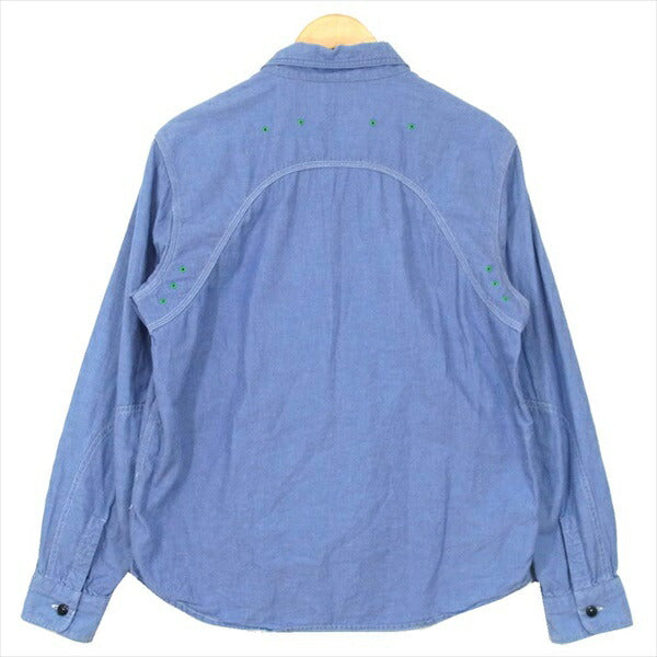 TENDERLOIN テンダーロイン T-CHAMBRAY SHT 日本製 ロング シャンブレー コットン 長袖シャツ ブルー系 ブルー系 S【中古】