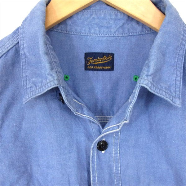 TENDERLOIN テンダーロイン T-CHAMBRAY SHT 日本製 ロング シャンブレー コットン 長袖シャツ ブルー系 ブルー系 S【中古】