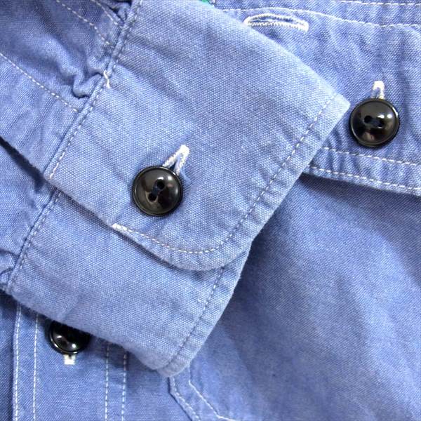 TENDERLOIN テンダーロイン T-CHAMBRAY SHT 日本製 ロング シャンブレー コットン 長袖シャツ ブルー系 ブルー系 S【中古】