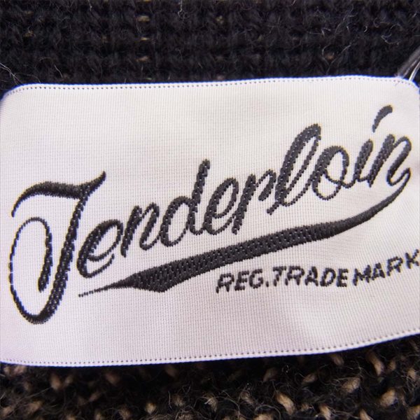 TENDERLOIN テンダーロイン 15AW T-BOAT NECK SWEATER V ボート ネック セーター ニット 黒×ベージュ 黒×ベージュ S【中古】