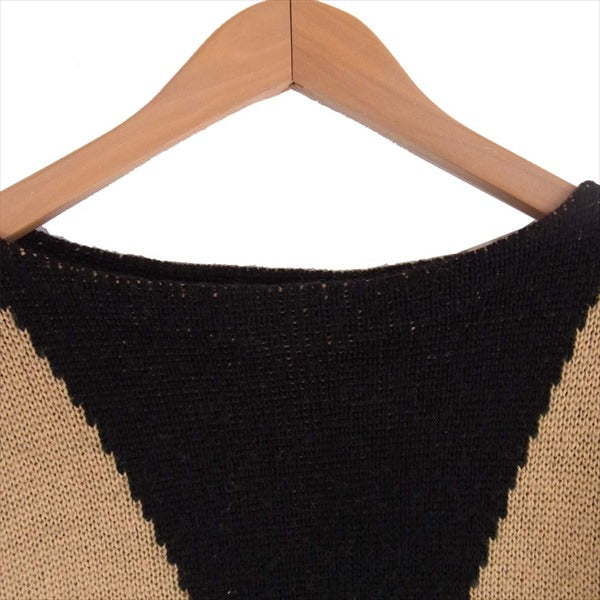 TENDERLOIN テンダーロイン 15AW T-BOAT NECK SWEATER V ボート ネック セーター ニット 黒×ベージュ 黒×ベージュ S【中古】