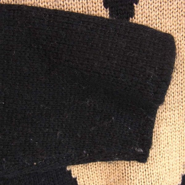 TENDERLOIN テンダーロイン 15AW T-BOAT NECK SWEATER V ボート ネック セーター ニット 黒×ベージュ 黒×ベージュ S【中古】
