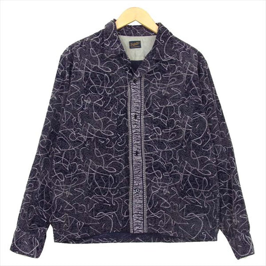 TENDERLOIN テンダーロイン CORDUROY SHT AS/S 総柄 コーデュロイ コットン 長袖シャツ ネイビー系 ネイビー系 S【中古】