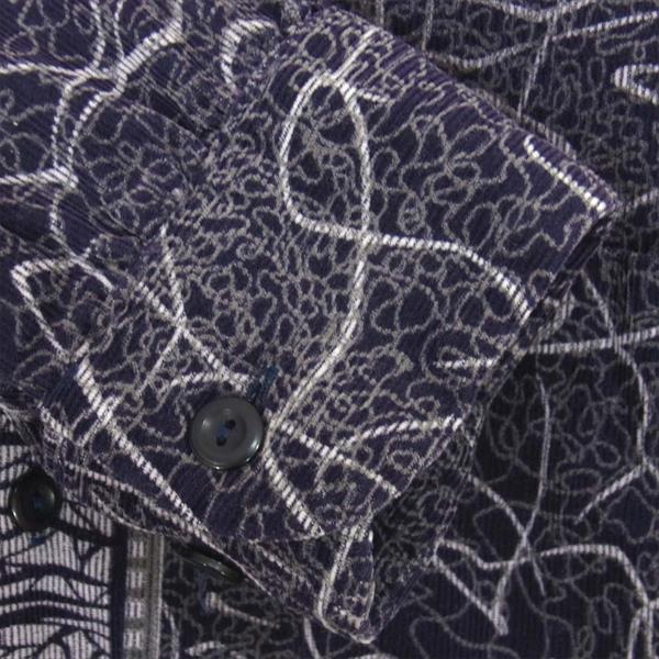 TENDERLOIN テンダーロイン CORDUROY SHT AS/S 総柄 コーデュロイ コットン 長袖シャツ ネイビー系 ネイビー系 S【中古】