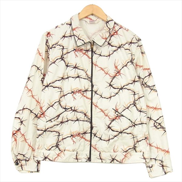 TENDERLOIN テンダーロイン 有刺鉄線 ジップ 総柄 薄手 ジャケット ブルゾン ベージュ系 ベージュ系 S【美品】【中古】