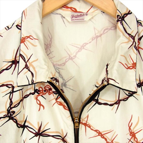 TENDERLOIN テンダーロイン 有刺鉄線 ジップ 総柄 薄手 ジャケット ブルゾン ベージュ系 ベージュ系 S【美品】【中古】