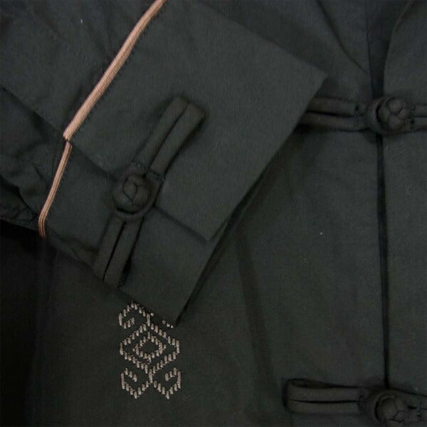 TENDERLOIN テンダーロイン 19SS F.C. SHT ロングスリーブ 民族 チャイナボタン 長袖シャツ ブラック系 S【中古】