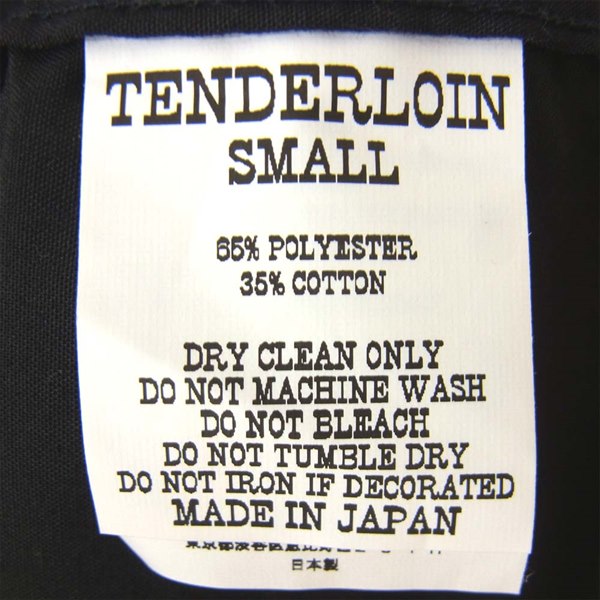 TENDERLOIN テンダーロイン 19SS F.C. SHT ロングスリーブ 民族 チャイナボタン 長袖シャツ ブラック系 S【中古】